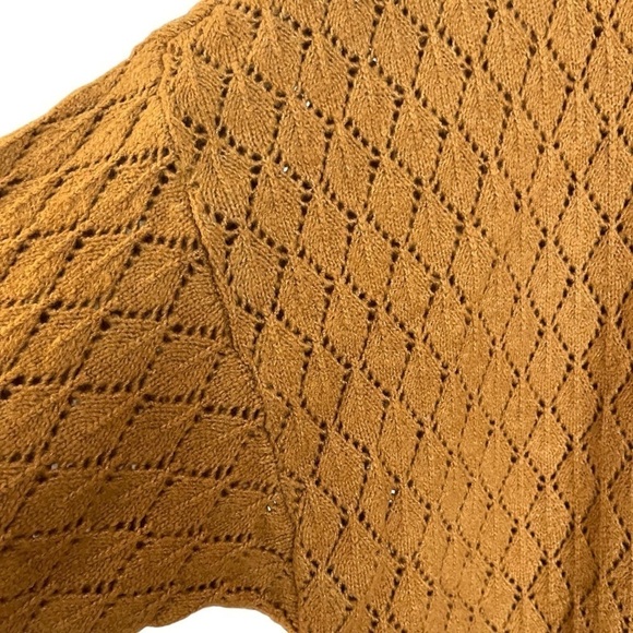 Wonderly Indian Gold Sweater Mock Turtleneck Balloon Sleeves Tunic Length Sz L - Picture 6 of 11